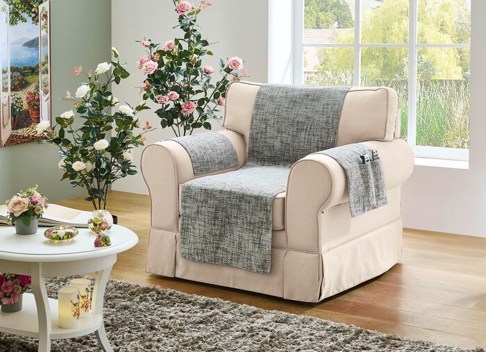Sessel,- Couch,- und Armlehnschoner  SILBER