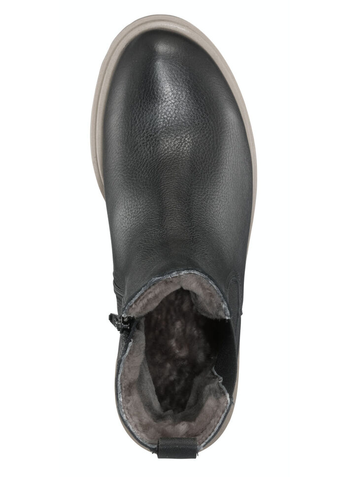 Trendige Stiefelette mit kuscheligem Lammfellfutter SCHWARZ