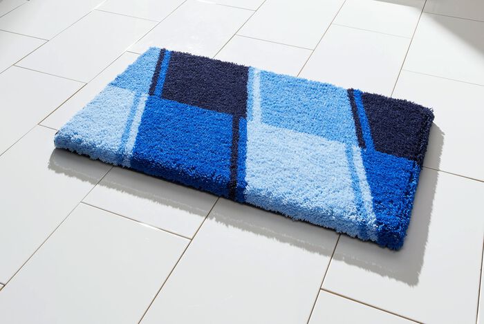 Badgarnitur mit rutschhemmender R&uuml;ckseite BLAU