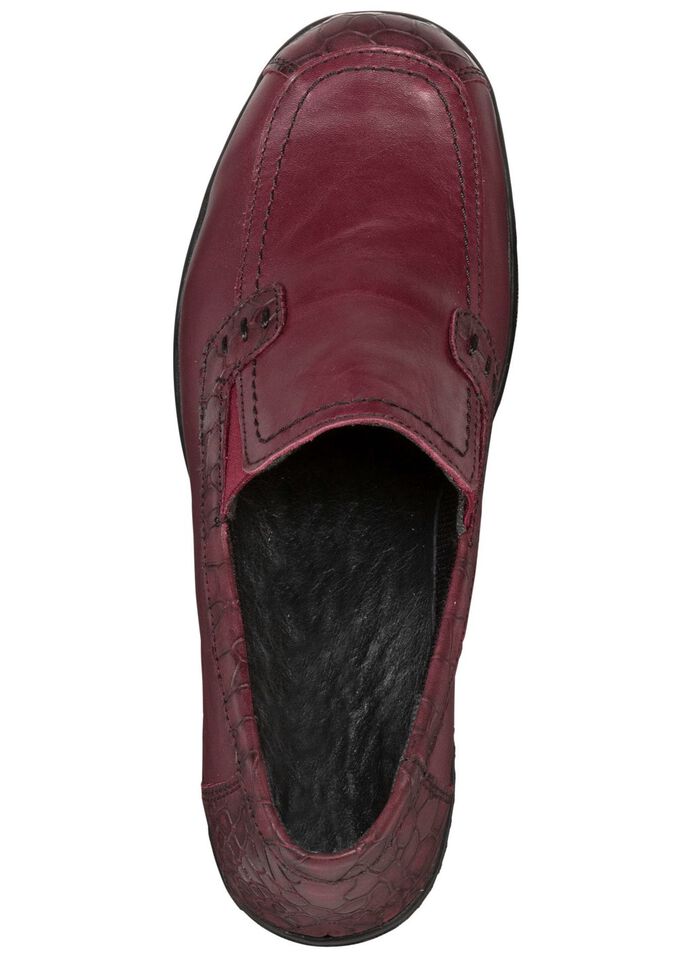 ELENA EDEN Slipper aus teilweise krokogepr&auml;gtem, schattiertem Nappaleder BURGUND