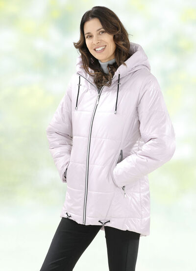 Jacke mit angeschnittener Kapuze 