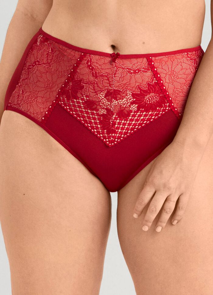 Miss Mary Miederslip mit unterlegter Elastikspitze ROT