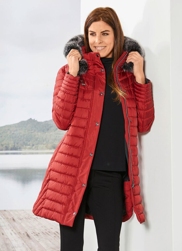 Kurzmantel in 2 Farben GRANATROT