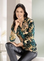 Poloshirt mit Zierknöpfen am V-Ausschnitt 