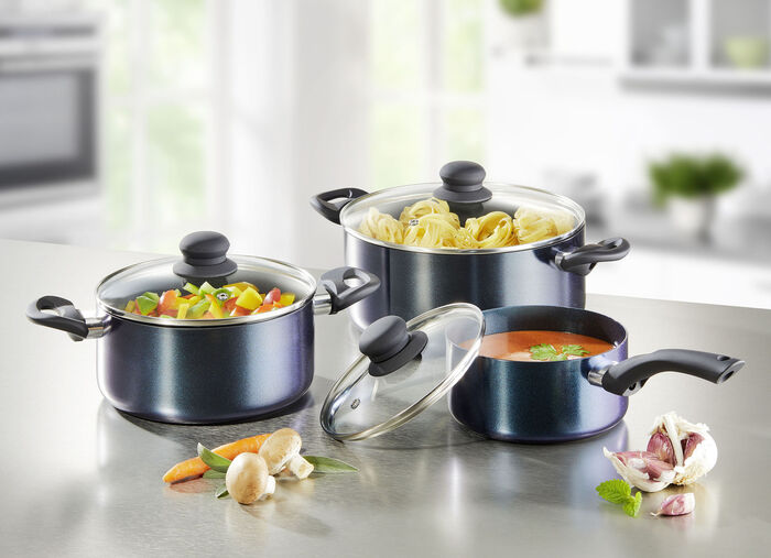 Meteor 6-teiliges Topf-Set mit Diamant-Keramik-Antihaft-Premiumbeschichtung 