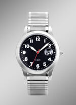 Para-Quartz-Herrenuhr mit Edelstahlzugband 