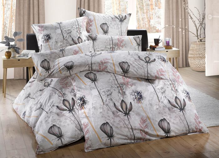 Bettw&auml;sche Garnitur mit Pusteblumen-Motiv 