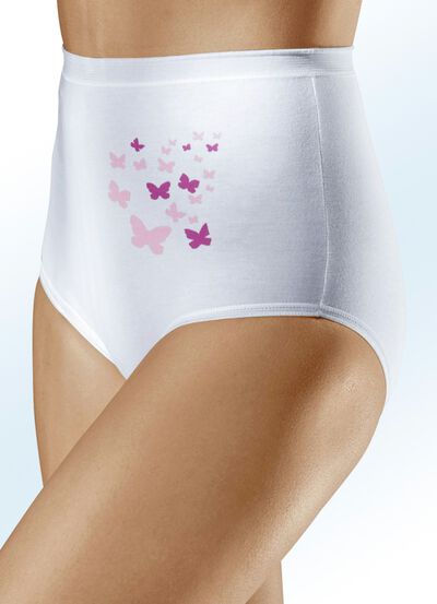 Fünferpack Slips mit Schmetterlingsdruck 