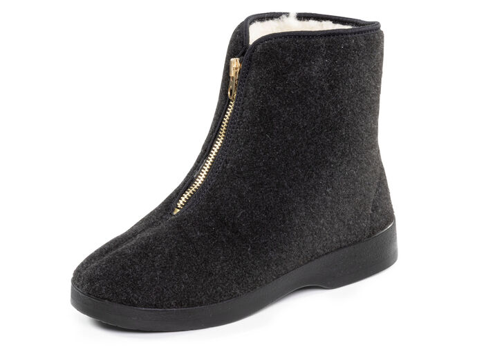 Haus-Stiefel mit praktischem Reißverschluss SCHWARZ