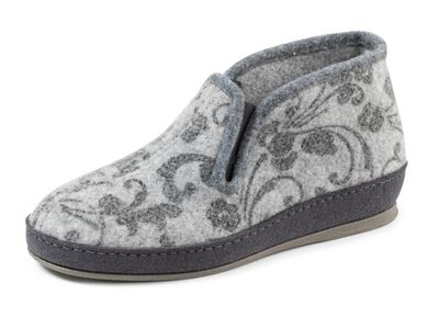 Floral bedruckter Wollfilz-Hausschuh 