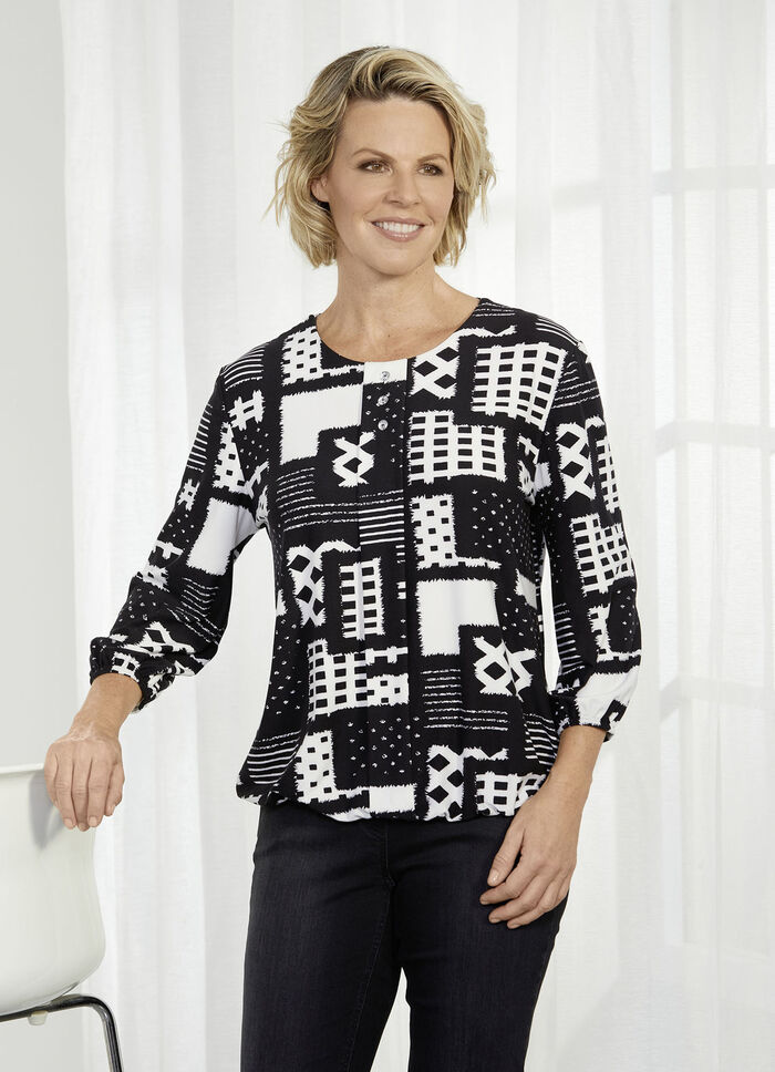 Shirt-Tunika mit Schmuckknöpfen 