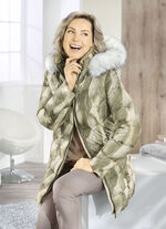 Jacke mit Dessin in Kunstpelz-Optik 