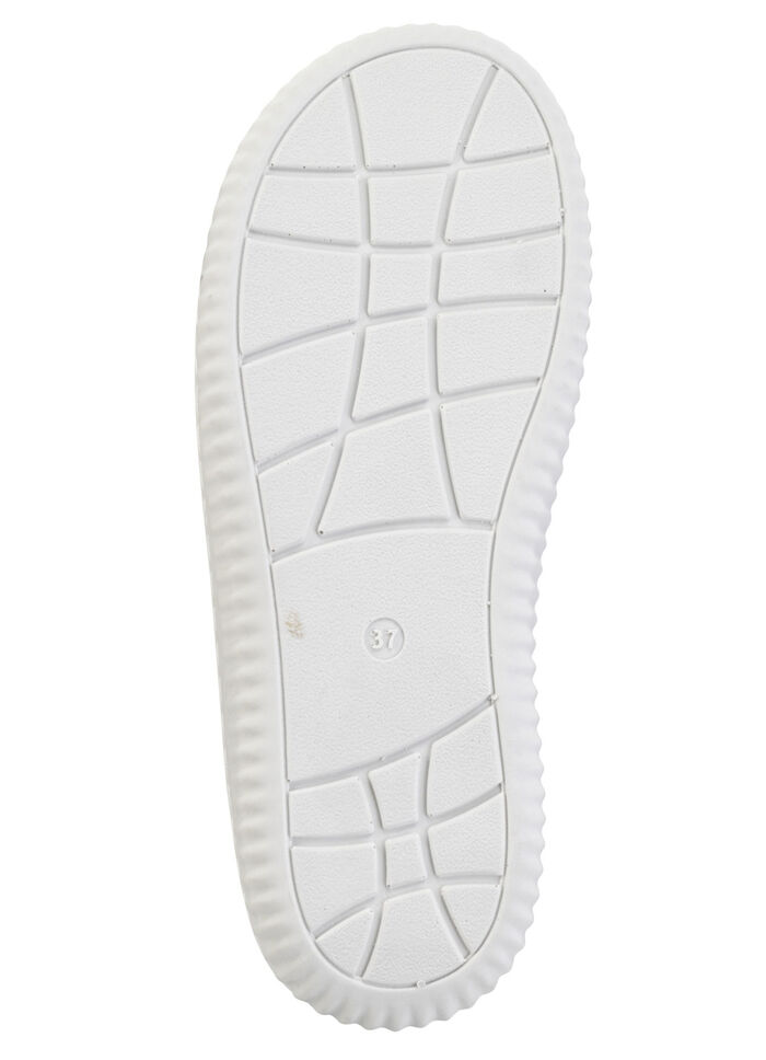 ELENA EDEN Pantolette mit teilweise schimmerndem Zebra-Druck PERLGRAU