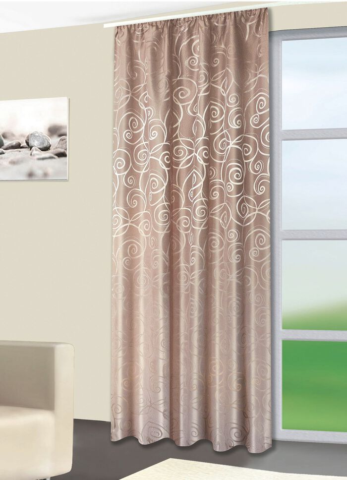 Dekoschal mit Umschlagsaum TAUPE