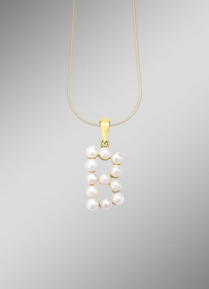 Personalisierte Eleganz: Buchstaben-Anhänger mit Süßwasser-Zuchtperlen 