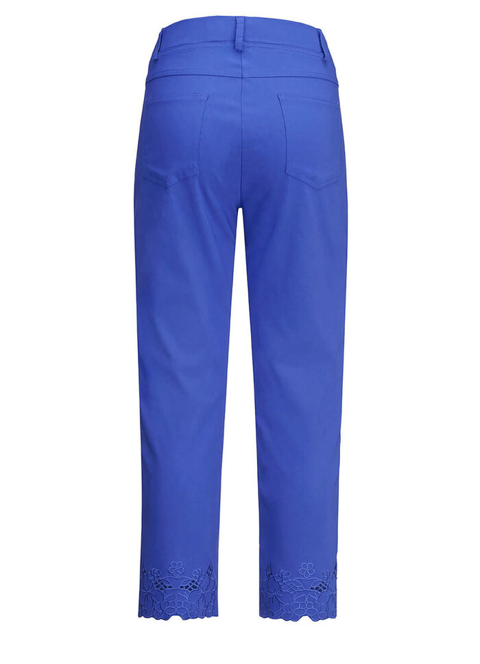 Hose mit floralen Lochstickereien ROYALBLAU