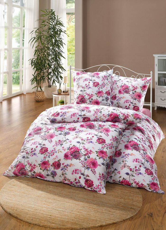 B&uuml;gelfreie Bettw&auml;sche aus Mako-Soft-Seersucker MULTICOLOR