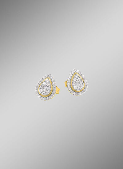 Tropfenf&ouml;rmige Ohrstecker mit Brillanten 