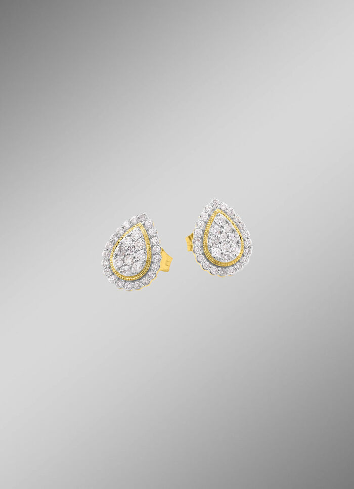 Tropfenf&ouml;rmige Ohrstecker mit Brillanten 