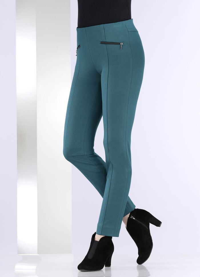 Hose mit Rei&szlig;verschluss-Taschen PETROL