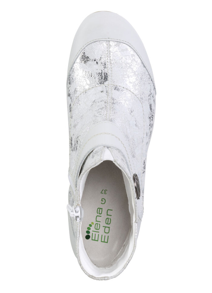 ELENA EDEN, elegante Damen-Stiefeletten, Weite G, mit herausnehmbarem Fußbett EISGRAU-SILBER