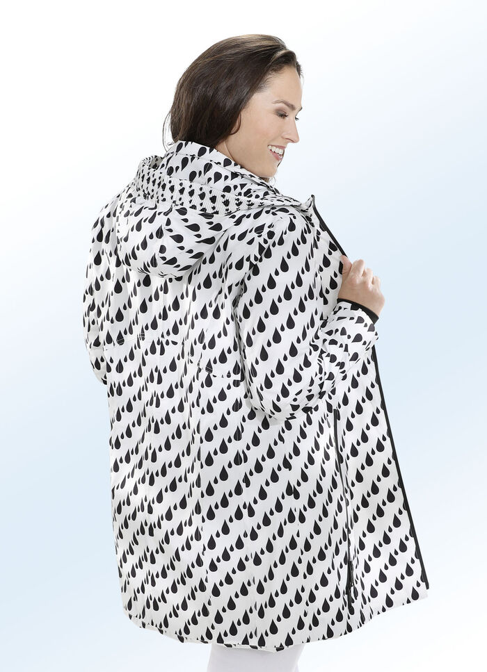 Funktions-Longjacke mit originellem Tropfendessin 