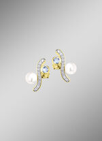 Eleganz mit einem Hauch von Farbe – Vergoldete Ohrstecker 