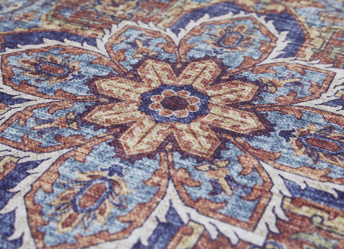 Pflegeleichte, gewebte Brücken und Teppiche BLAU