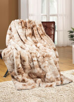 Felldecke aus naturgetreuem Webpelz BEIGE