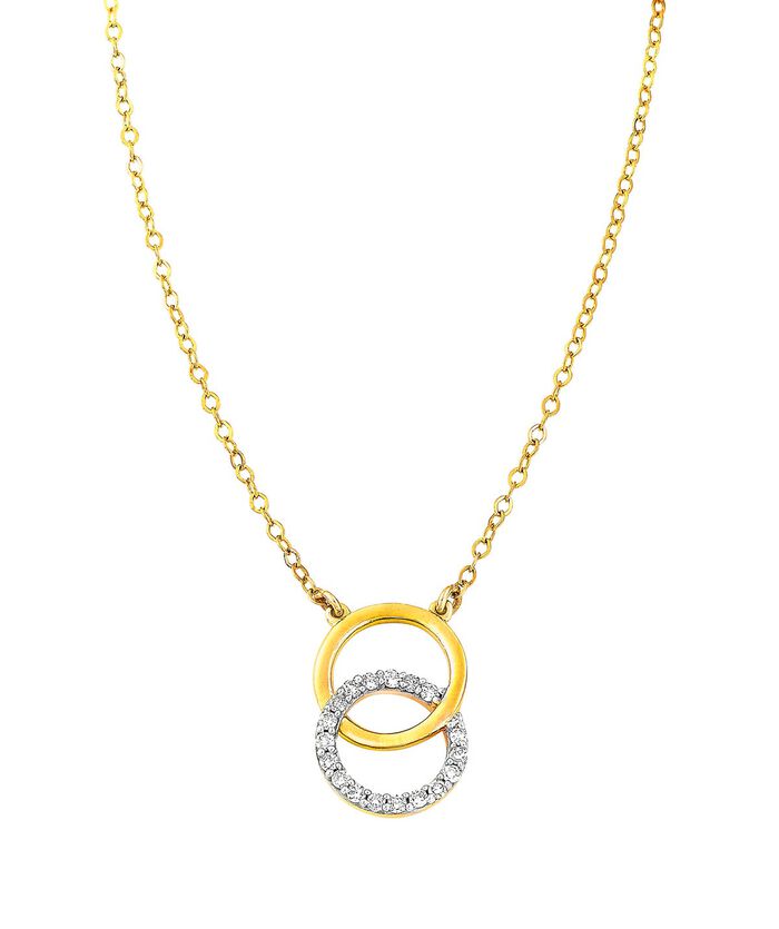 Moderne Halskette mit 18 Diamanten 