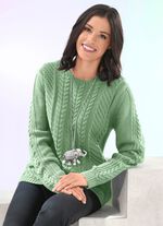 Pullover in Strukturmix LINDGRÜN