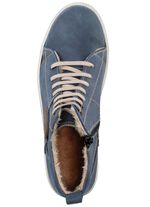 ELENA EDEN Schn&uuml;r-Bootie aus Nubukleder, mit Leder-Applikation JEANS