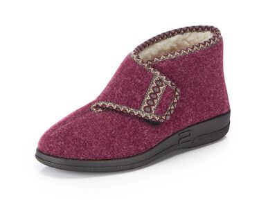 Warme Damen-Hausschuhe, Weite H, mit Klettverschluss 