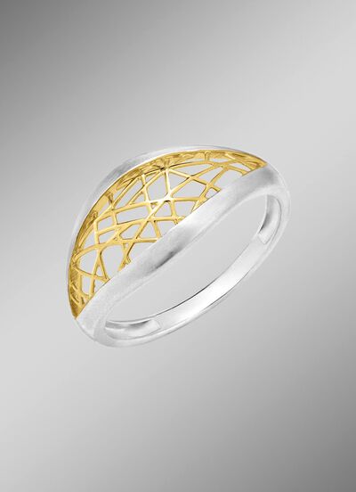 Faszinierender Damenring in edler Bicolor-Optik 
