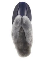 ELENA EDEN Pantoffel mit echtem Lammfellfutter MARINE-HELLGRAU