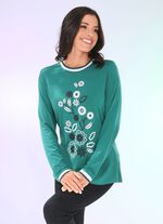 Shirt mit Kontrast-Druck in 2 Farben GRÜN