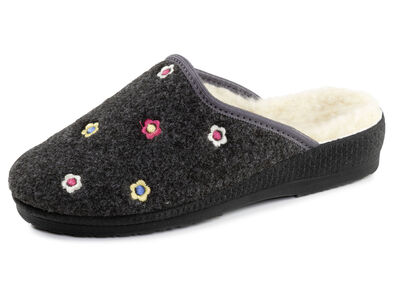 Gefütterte Damen-Hausschuhe, mit Schurwolle 