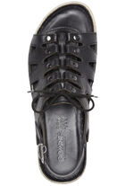 Gemini Sandale mit elastischer Zierschn&uuml;rung SCHWARZ