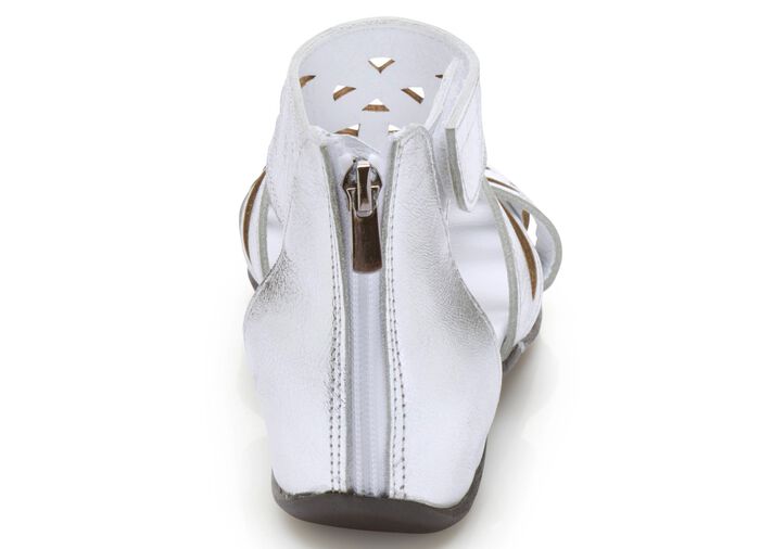 Andrea Conti, modische Damen-Sandalen, aus Leder SILBER