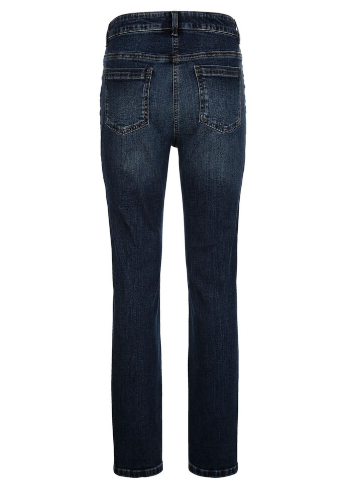 Jeans mit Glitzersteinchen und Ziern&auml;hten 