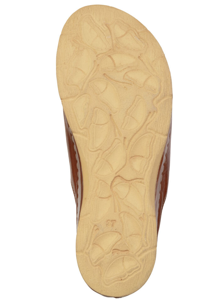 Gemini, trendige Damen-Pantoletten, Weite G, mit Gummizug COGNAC