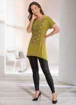 Longshirt mit überschnittener Schulterpartie PISTAZIE