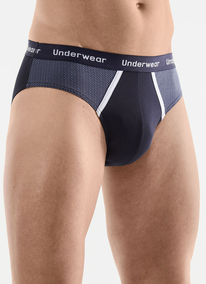 Dreierpack Slips mit bedruckten Einsätzen 