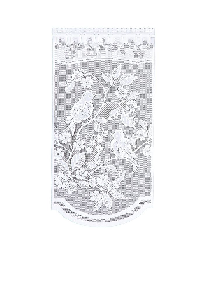 Fenster- und T&uuml;rbehang V&ouml;gelchen, verschiedene Farben WEISS