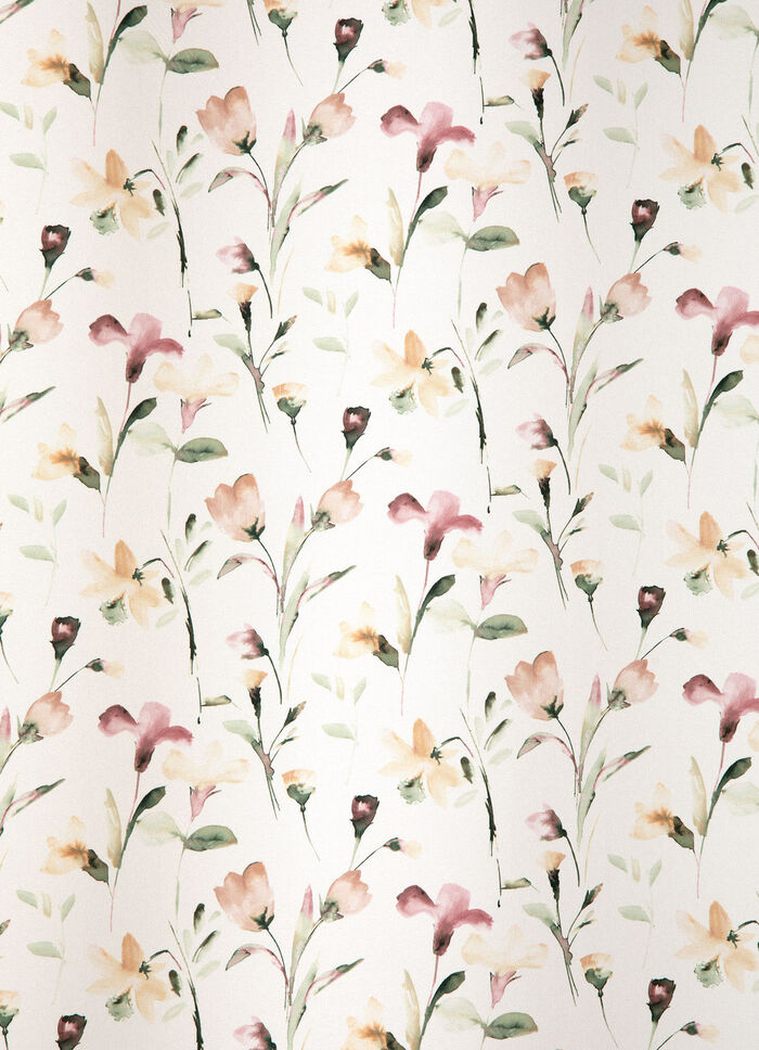 Übergardine mit Blumen-Dessin und Universalschienenband 