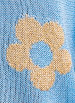 Pullover mit Glitzer in Blumenmotiven 