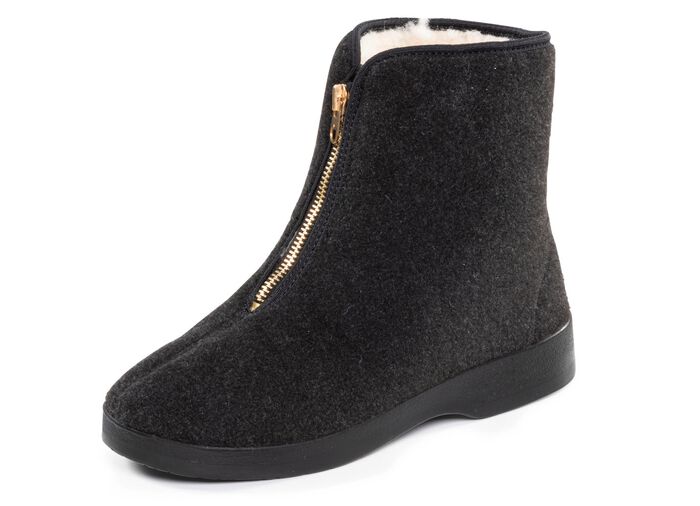 Haus-Stiefel mit praktischem Reißverschluss SCHWARZ