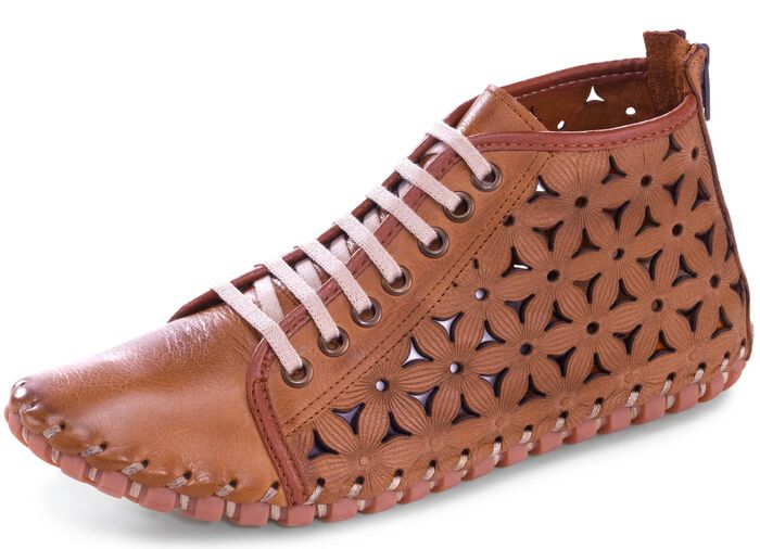 Gemini Bootie mit praktischem Fersen-Rei&szlig;verschluss COGNAC