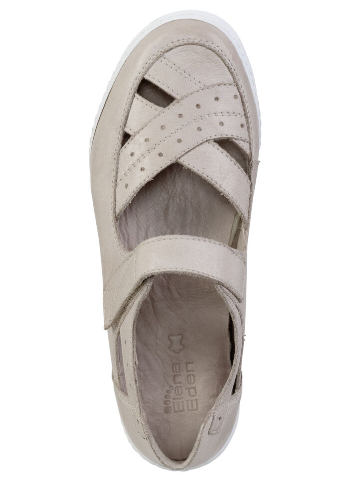 ELENA EDEN Slipper aus weichem Nappaleder KIESEL