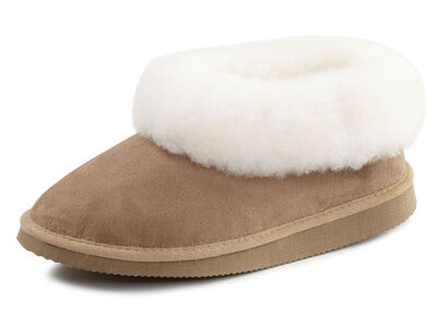 ELENA EDEN, warme Damen-Hausschuhe, Weite G, mit Lammfell 